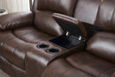 Brown Faux Leather Sofa and Loveseat Set Two Piece