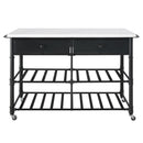 Emery - Kitchen Island - White Cultured Marble Top & Gray