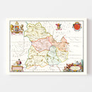 Vintage Map of Brecknockshire 1665