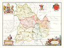 Vintage Map of Brecknockshire 1665