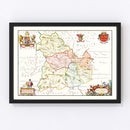 Vintage Map of Brecknockshire 1665