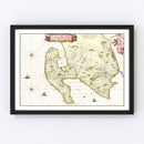 Vintage Map of West Galloway, Scotland 1665