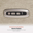 Beige Fabric Wall Hugger Power Loveseat Recliner USB