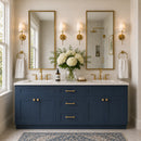 72 Inch Navy Blue Shaker Double Sink Bathroom Vanity with Drawers