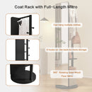 Full-length mirror, rubber wood + mirror, 68.8 x 19.6 inches (mirror width: 15.7 inches) large full-length mirror, easy to dress, organize and place in the bedroom/living room/office/cloakroom (black)