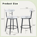 Fashionable Ergonomic High Legged Bar Chairs with White Fabric Cushions, 35.5 Inches Tall, Black and White Color.Set of 2.