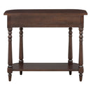 TREXM Narrow Console Table with Curved Corner, Retro Entryway Table with Top Drawer and Open Shelf, Sofa Table Console Tables for Entryway, Hallway and Living Room (Espresso)