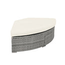 Patio Furniture Set Outdoor Daybed Rattan Sectional with Cushions and Center Table, Beige, Iron & Rattan, Multiple Sizes
