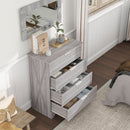 Washed Grey Farmhouse 4 Drawer Distinctive Dresser
