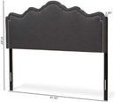 Elegant Upholstered Dark Gray Queen Headboard for Bedrooms