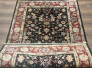 Black Sino Persian Rug 3x5, Wool with Silk Highlights, Floral, Fine 170 KPSI