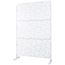 Outdoor & Indoor Privacy Screen Metal Privacy Screen 76' H×48' W, Freestanding Decorative Privacy Screen for Deck Balcony Patio, Privacy Fence Panels for Outside Lawn Garden PS120 WHITE