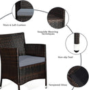 Elegant Four-Piece Rattan Patio Set with Soft Cushions