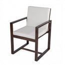Elegant Patio Dining Set with Removable Cushions in Dark Brown Acacia Wood for Outdoor Spaces