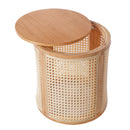 RUBBER SOLID WOOD SIDE TABLE,NATURAL COLOR