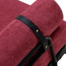 Modern Loveseat Sofa 59' Sofa Couch 2-Seater with USB Ports, Unique Cylindrical Armrests, Red Chenille
