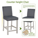 5 Pieces Counter Height Table Set, Kitchen Table With Square Table And 4 Upholstered Chairs