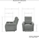 Rainwood Wallhugger Power Reclining 3 Piece Dove Gray