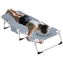 3-in-1 Heavy Duty Tanning Chair with Face Hole Adjustable 5-Position Folding Chaise Lounge Chairs for Outside Portable Lay Flat Beach Lounge Chair for Outdoor Sunbathing Patio Pool Lawn Camping Deck P