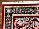 Chinese Aubusson Rug 9x12, Burgundy, Handmade Vintage Wool Carpet, Fine 210 KPSI, Elegant European Design