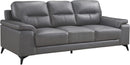 Top Grain Leather Two Piece Living Room Sofa Set Dark Gray