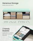 Moon light Green Foldable Storage Ottoman Bench Room