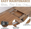 63 Inch Extendable Dining Table Walnut Brown Dining Room