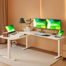 Electric L Shaped Standing Desk 63X55 White Sit Stand