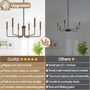 Rustic Black 6 Light Farmhouse Chandelier For Dining Room