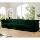 Slipcovered Long Sofa, 4 Seater Sofa with Removable Cover, Extra Deep Couch for Living Room, Corduroy Fabric Cloud Like Comfy Sofa Couch, Green Corduroy Fabric