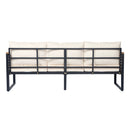 Outdoor 3-piece Acacia Wood and Metal Patio Sofa Set