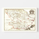 Vintage Map of Angus, Scotland 1665