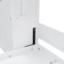 Queen Size Murphy Bed Wall Bed with Closet , Drawers and Shelves, White