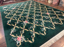 Karastan Garden of Eden Rug 8.8 x 11.8, Green Savonnerie 509/1733, Wool