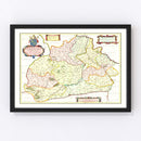 Vintage Map of France 1665