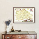 Vintage Map of Albi, France 1665