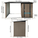 Outdoor Metal Firewood Rack and Storage Shed, Brown and Black,Two-in-one function