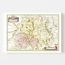 Vintage Map of Auvergne, France 1665