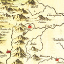 Vintage Map of Auvergne, France 1665