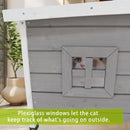 Cat House Waterproof Feral Kitty Shelter Outdoor Indoor Rabbit Hutch for Bunnies,Cats,Dogs and Other Small Animals,Asphalt Roof