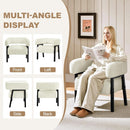 Beige Corduroy Barrel Chair With Pocket Coil Support