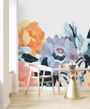 Modish Colorful Flowers Contemporary Wallpaper