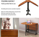 Forty Seven Inch Drop Leaf Folding Dining Table Solid Wood