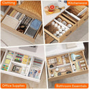 Drawer Dividers 4 In High 11-17 Adjustable White 8 Pack