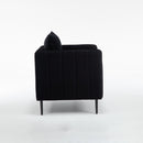 Accent Chair for Living Room, Velvet Comfy Single Sofa Chair Mid-Century Modern Armchair with 1 Pillow and Metal Legs for Bedroom Office Reading