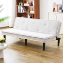 Versatile Corduroy Sofa Bed with Solid Wood Frame in Black, Beige, Pink - 66-inch