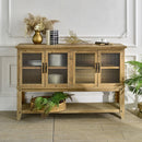 Rectangle Accent Sideboard Cabinet With Storage Shelf, Cabinet For Kitchen - Natural Wood