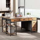 Rustic Brown 47 Inches Corner Desk Storage Solutions