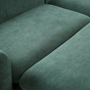 Upholstered Sectional Sofa with Movable Ottoman and Storage in Green Chenille, 83 Inch