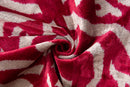 Luxury Handmade Silk Velvet Throw Pillow - Pink and White Zebra Design, 16x24, Super Soft